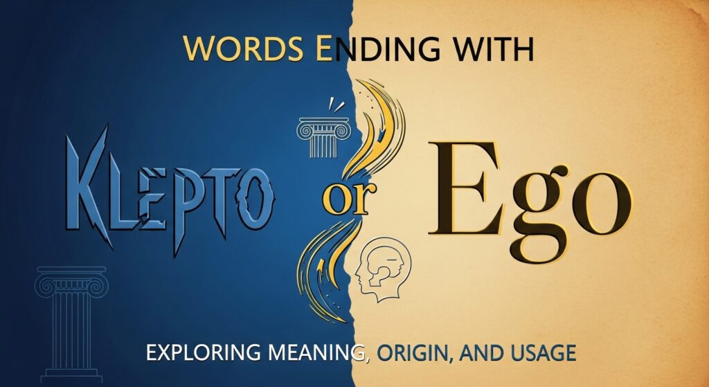 Words Ending with Klepto or Ego: Exploring Meaning, Origin, and Usage