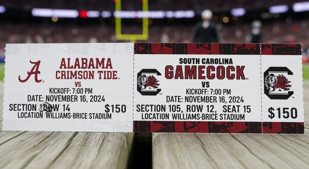 alabama crimson tide at south carolina gamecocks football tickets