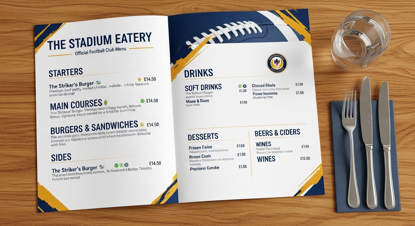 football club menu​