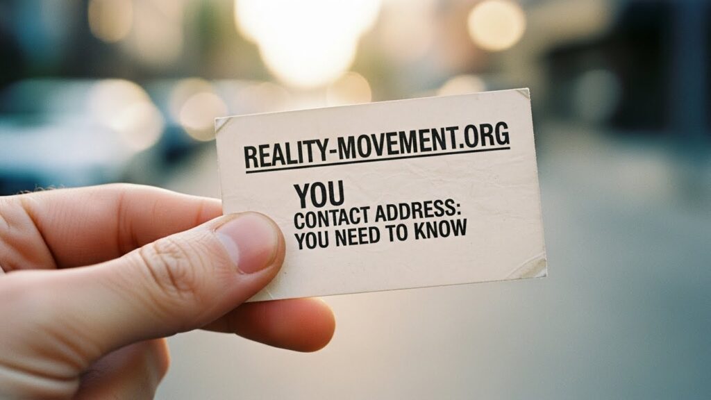 Reality-movement.org contact address: You Need to Know